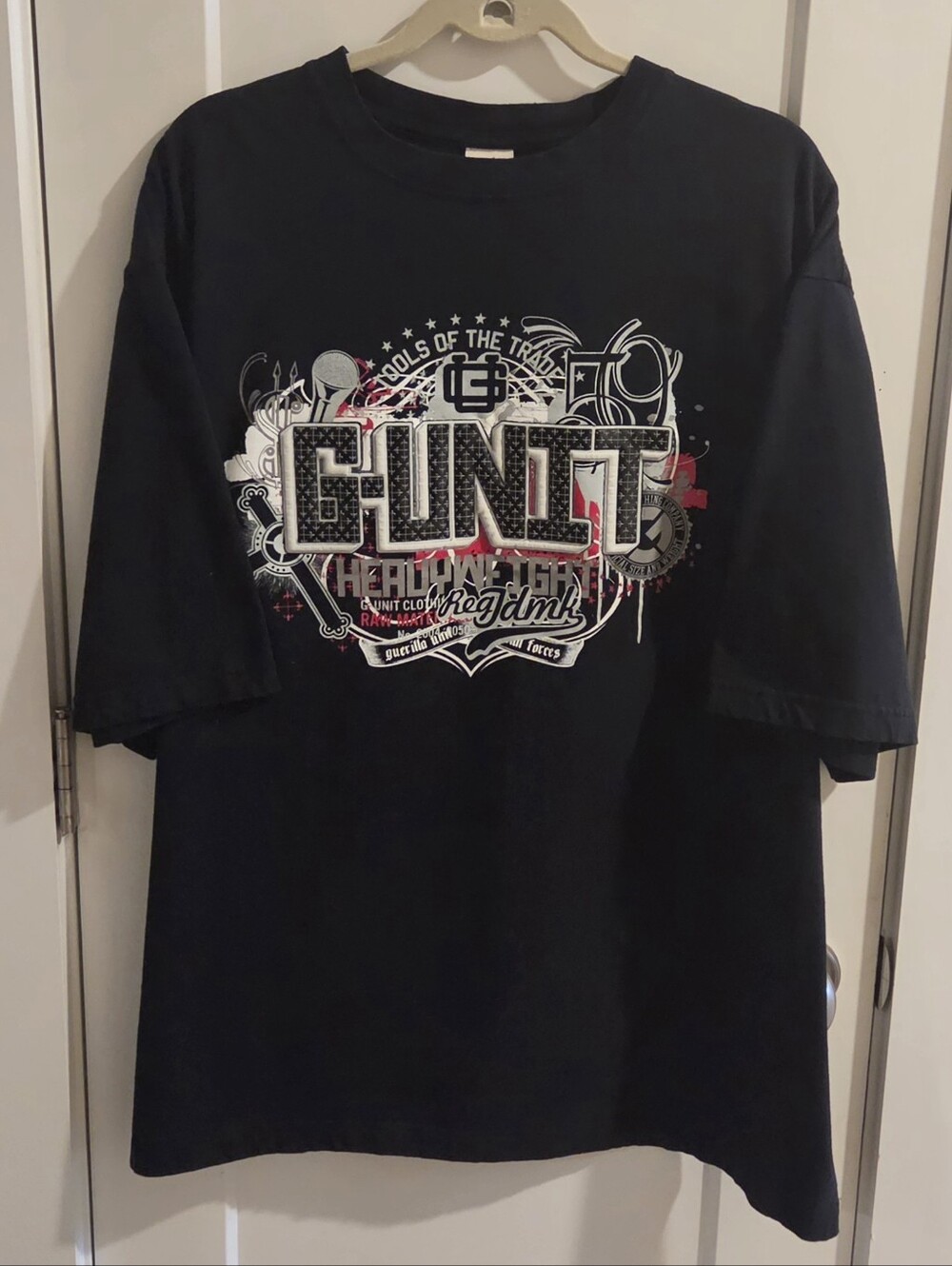 Vintage Y2K G-Unit 50 Cent Heavyweight T-Shirt Raised Logo - Size XXL - Black